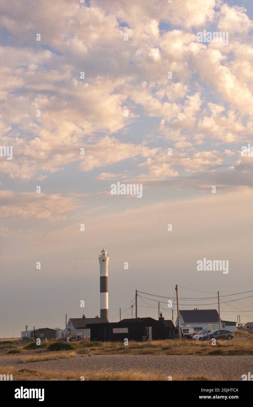 Leuchtturm Dungeness und Kernkraftwerk Stockfoto