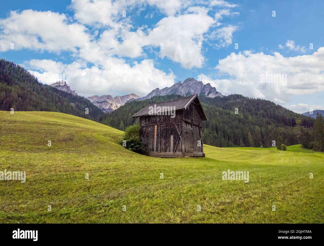 Dolomiti (Italien) - Ein Blick auf die atemberaubenden Dolomiten, UNESCO-Weltkulturerbe, in den Regionen Venetien und Trentino-Südtirol. Stockfoto