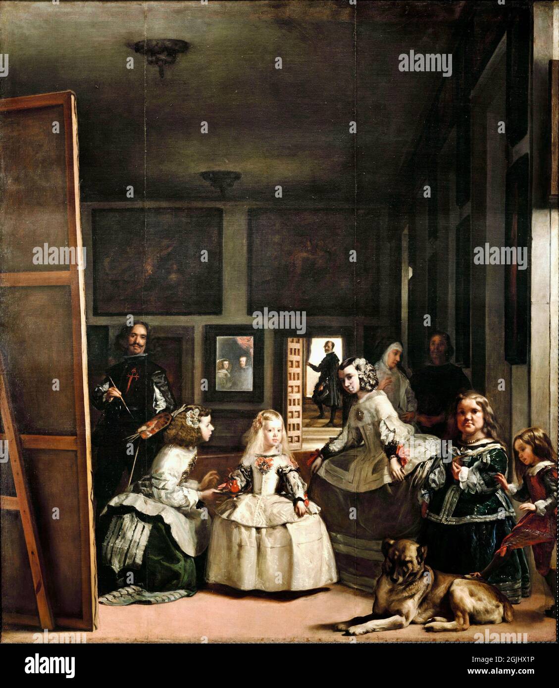 Klassisches Kunstwerk - Diego Velázquez Kunstwerk mit dem Titel Las Meninas - The Ladies in Waiting - 1656 Stockfoto