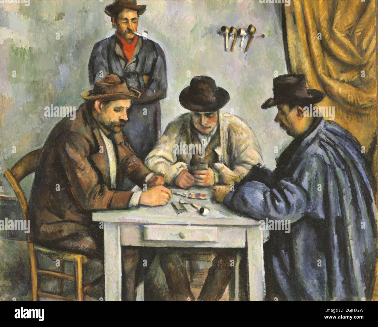 Klassisches Kunstwerk - Paul Cezanne Kunstwerk mit dem Titel The Card Players - 1890-1892 Stockfoto