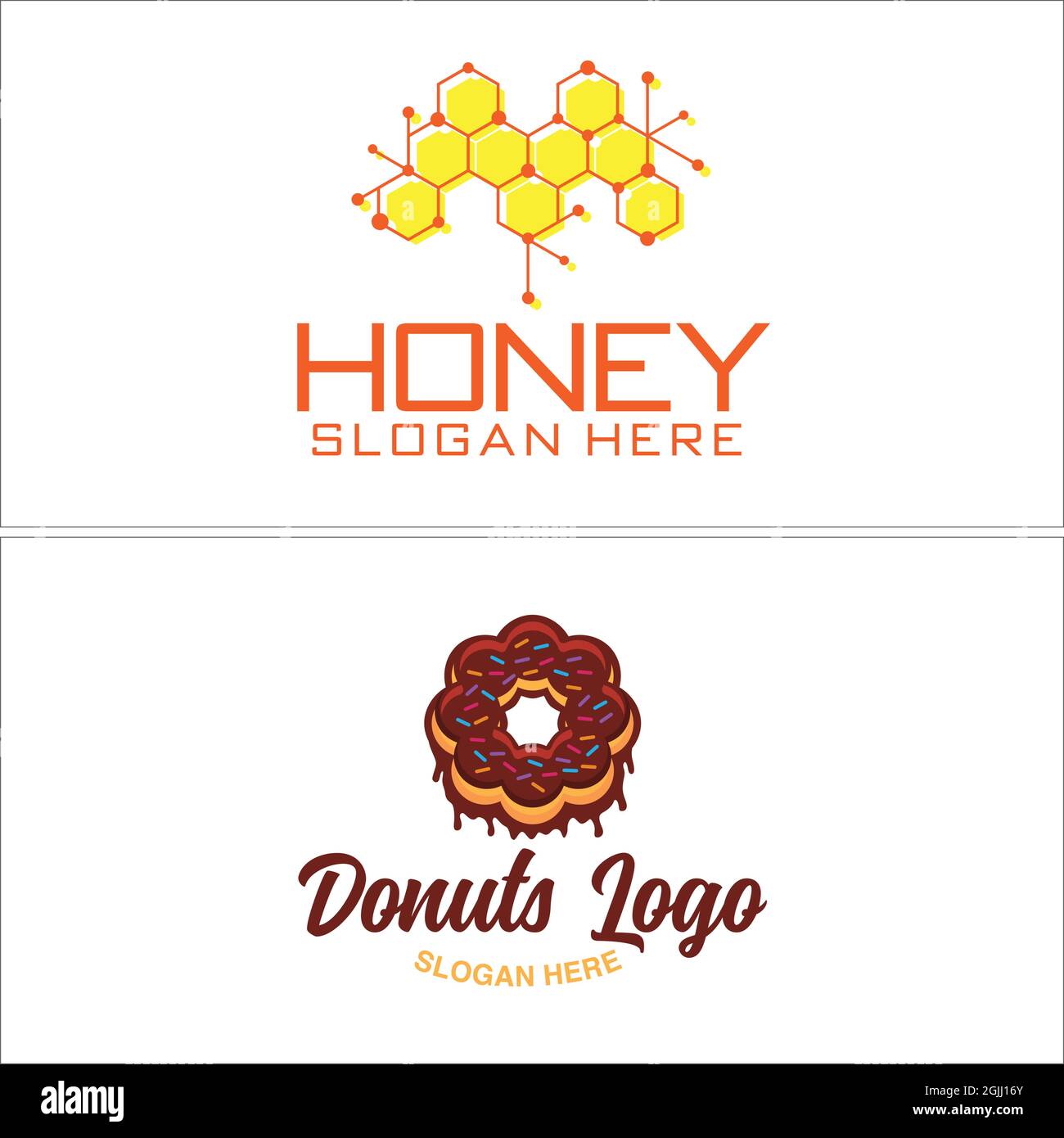 Food Restaurant Honey Donuts Logo Design Stock Vektor