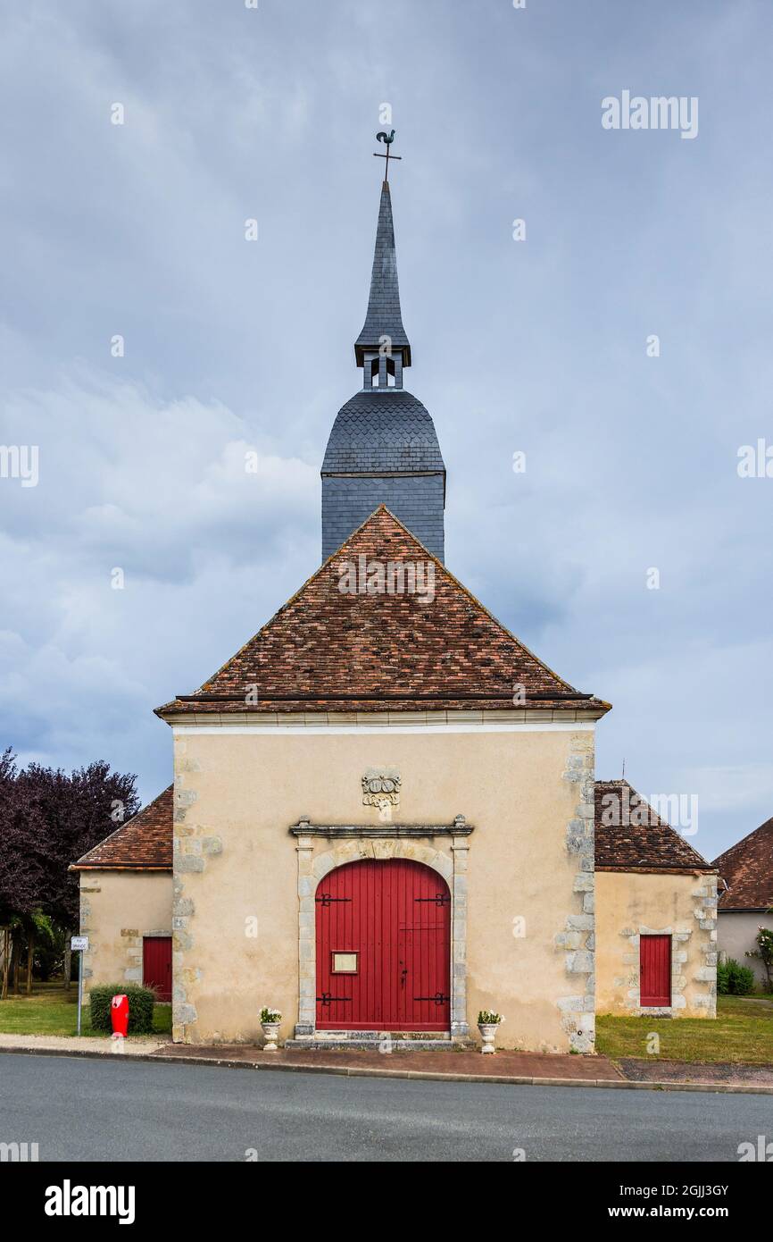 Kirche Saint Etienne, Bouesse, Indre (36), Frankreich. Stockfoto