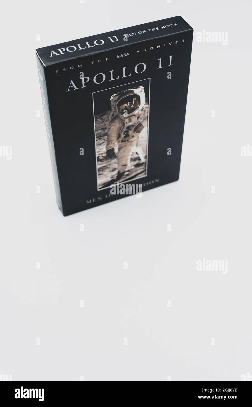 Apollo 11 Mondlandung dokumentarische DVD-Medien auf weißem Hintergrund Stockfoto