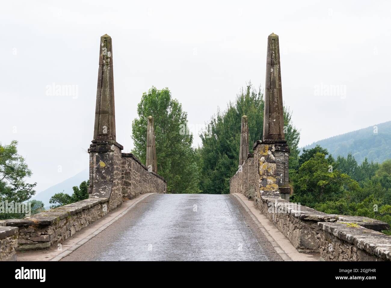 Wade Bridge oder General Wades Bridge (auch bekannt als Aberfeldy Bridge) über den Fluss Tay - Aberfeldy, Perth und Kinross, Schottland, Großbritannien Stockfoto