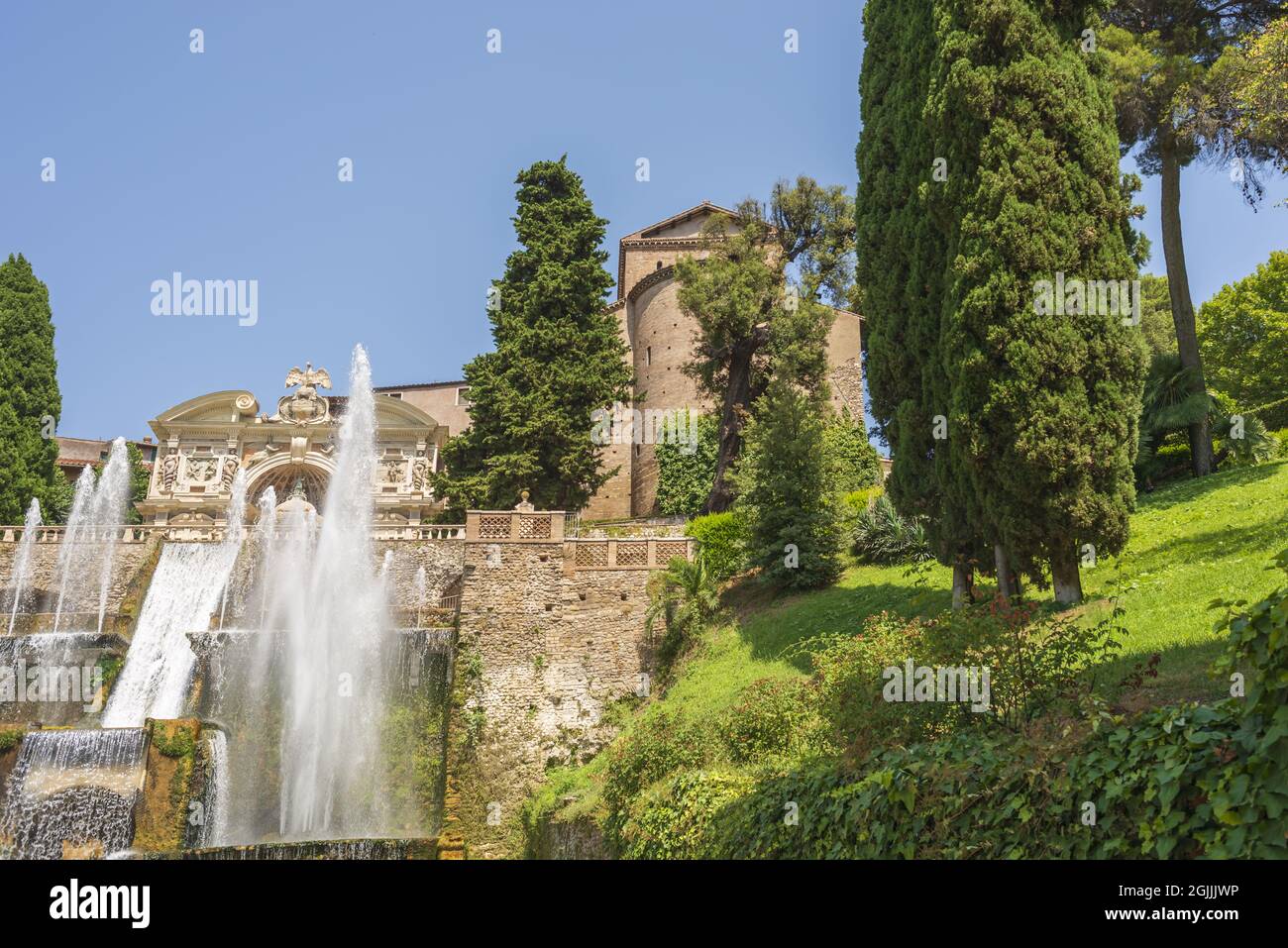 tivoli Villa deste fontana maggiore particolare Stockfoto