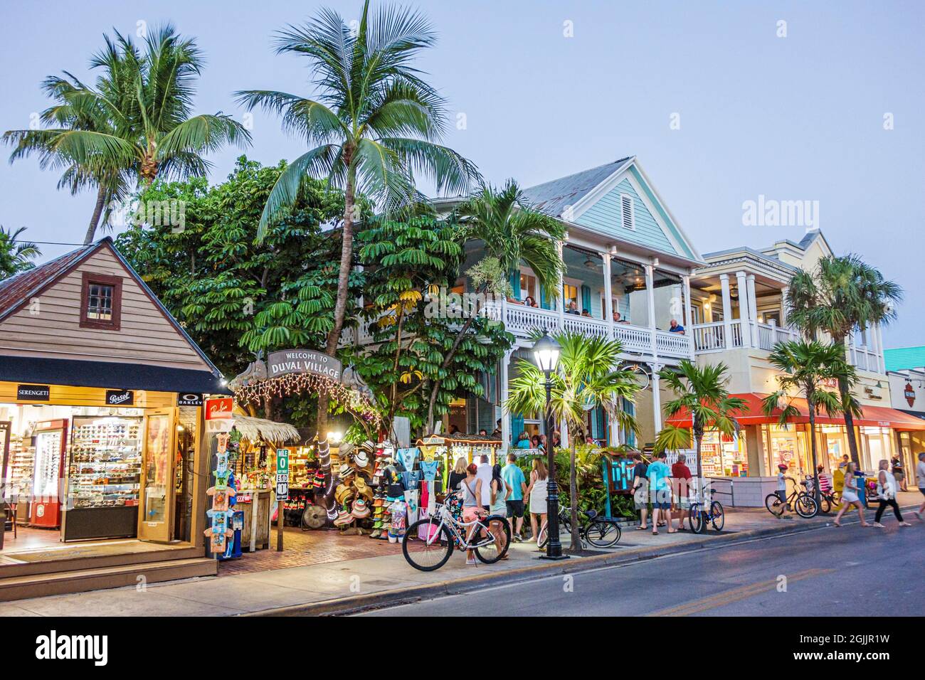 Key West Florida, Keys Old Town, Duval Street, Village, Nachtleben, Geschäfte, Geschäfte Stockfoto