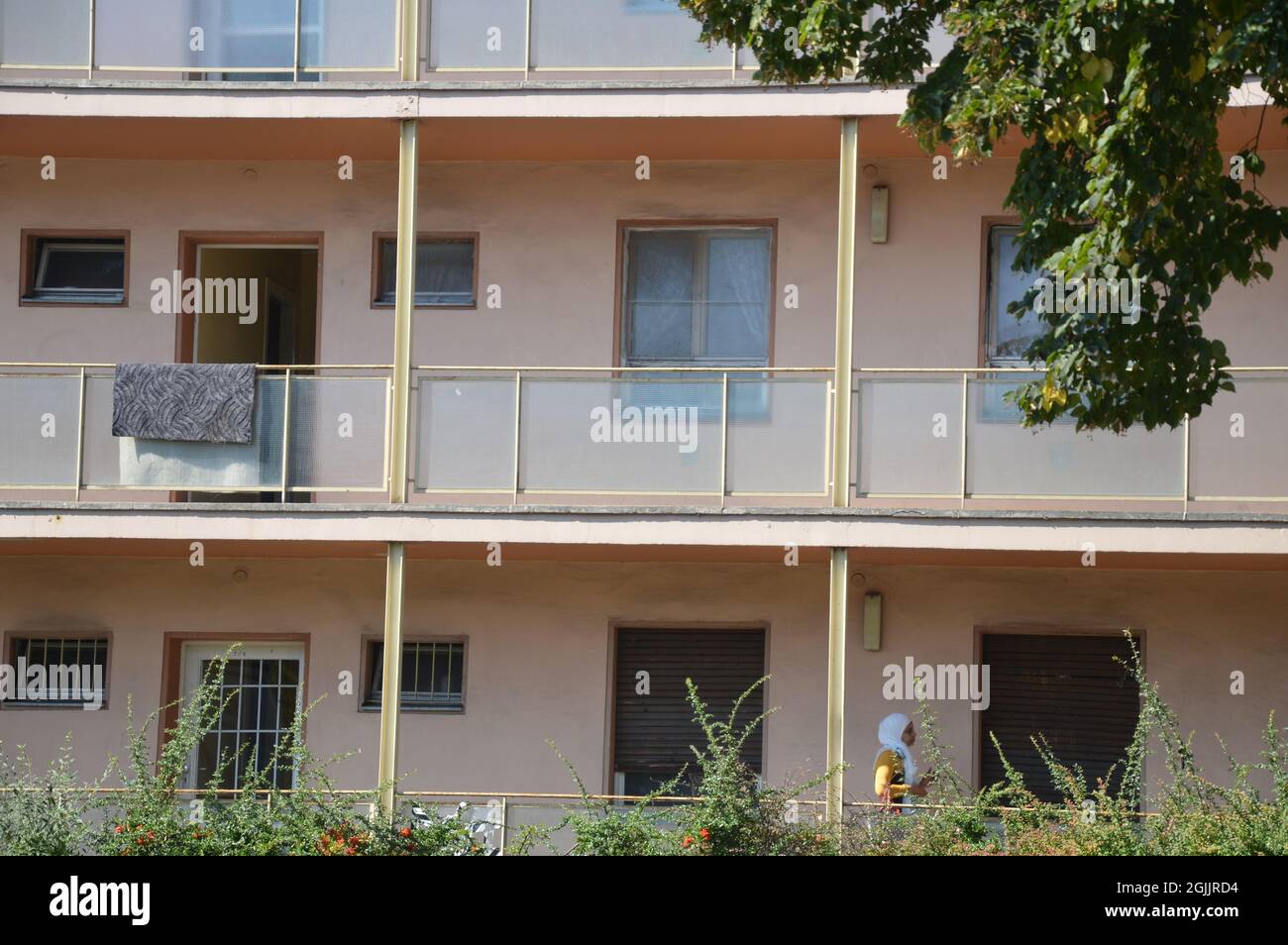 Marienfelde Flüchtlingsunterkünfte in der Marienfelder Allee in Berlin, Deutschland - 8. September 2021. Stockfoto