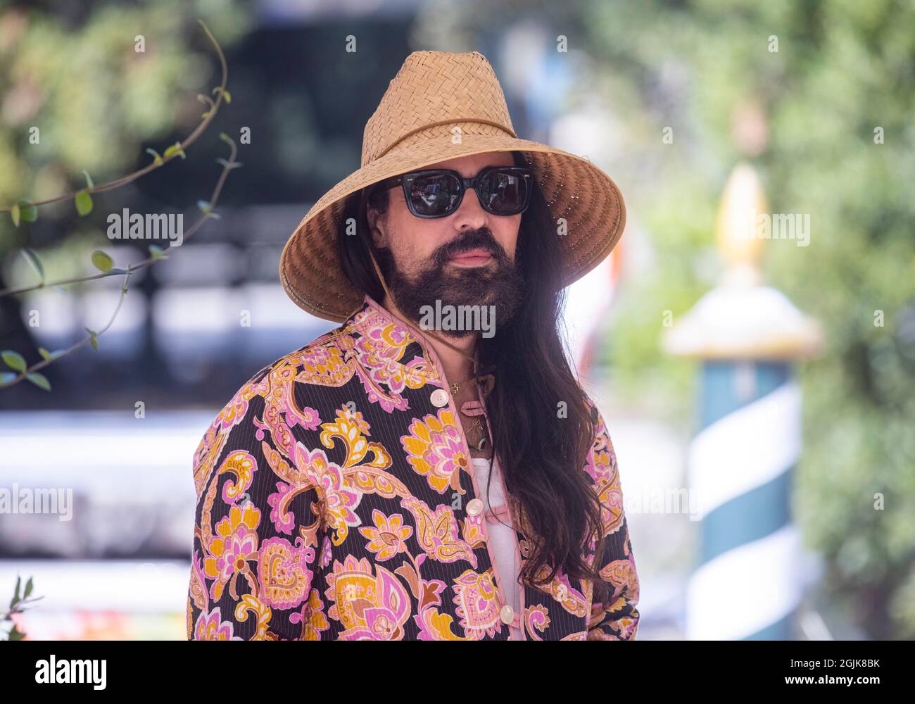 Der italienische Modedesigner Alessandro Michele trifft auf die Internationalen Filmfestspiele von Venedig 78th ein. Er wurde zum Creative Director von Gucci ernannt. Stockfoto