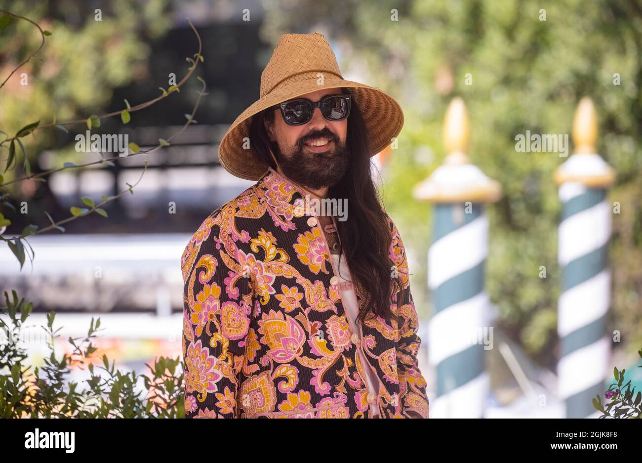 Der italienische Modedesigner Alessandro Michele trifft auf die Internationalen Filmfestspiele von Venedig 78th ein. Er wurde zum Creative Director von Gucci ernannt. Stockfoto