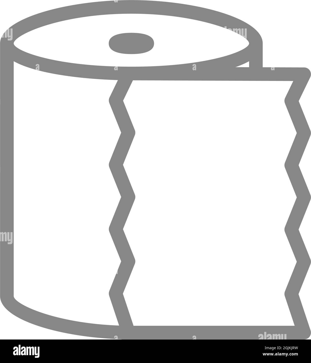 Toilettenpapier, Symbol für Handtuchlinie. Papierrolle, Abreißstreifen, Hygieneprodukte Stock Vektor