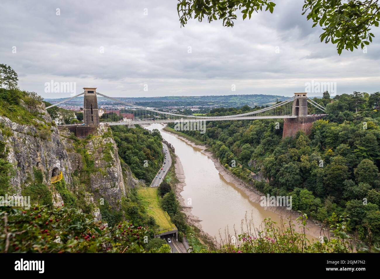 Blick auf Brunels Hängebrücke, Bristol, Großbritannien Stockfoto