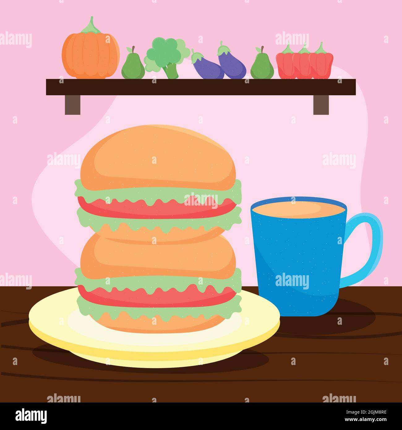 Hausgemachte hamburger Stock-Vektorgrafiken kaufen - Alamy
