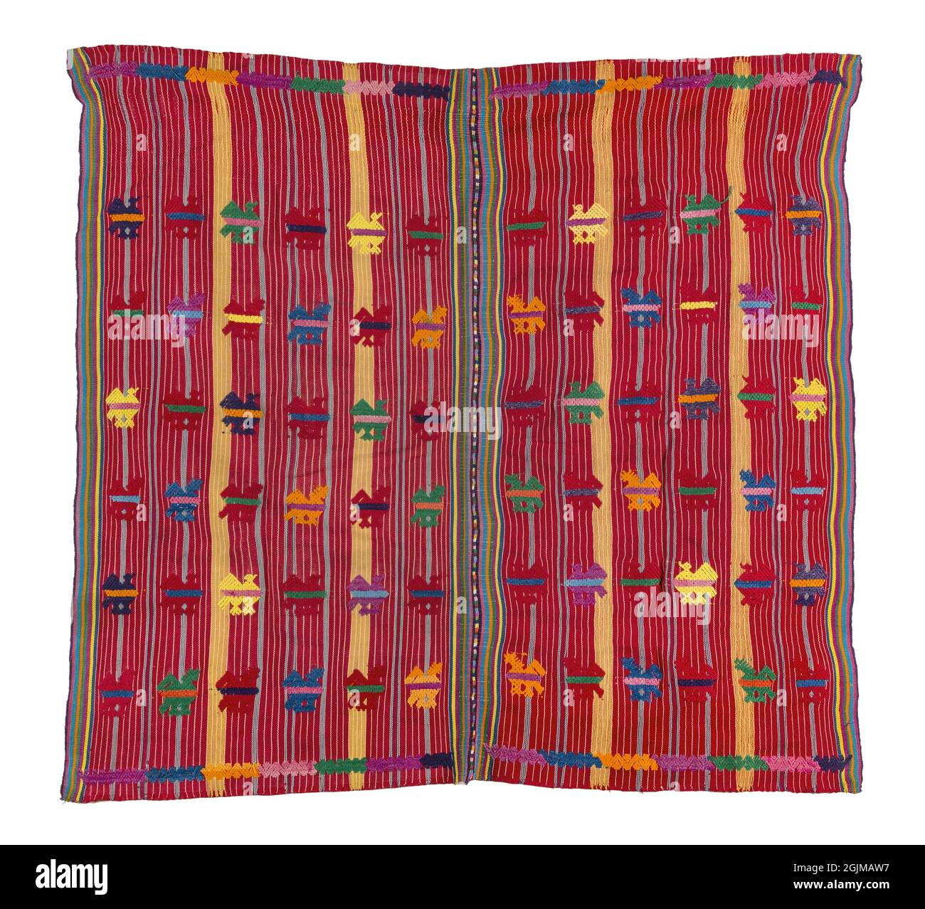 Brokat-zut aus Santiago Sacatepequez, Guatemala. Zeitgenössisches guatemaltekisches Maya Kostüm. Stockfoto