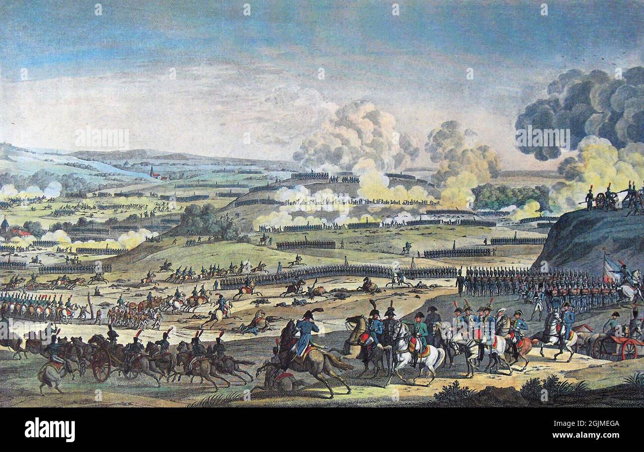 Die Schlacht von Jena–Auerstedt im Jahr 1806, in der die preußische Armee solide besiegt wurde Stockfoto