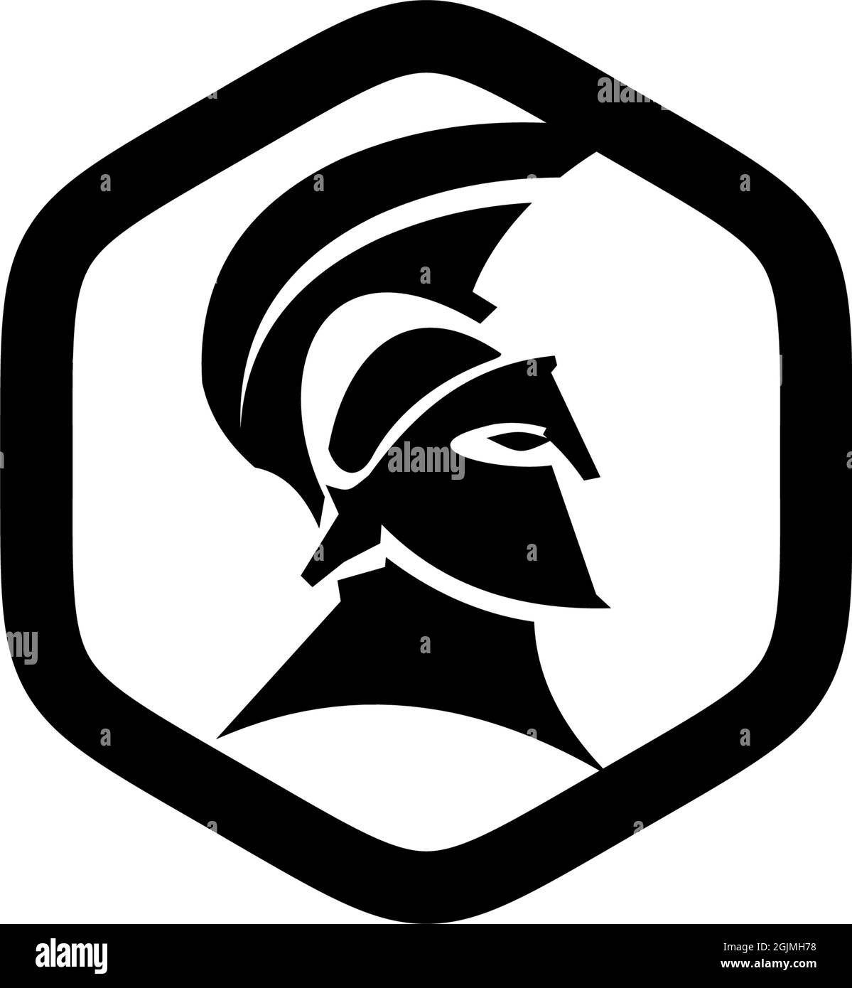 Spartan Krieger Helm Logo Design Vektor Illustration Vorlage Stock Vektor