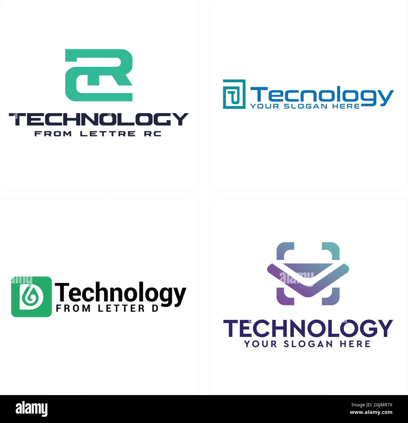 Technologie Initial Icon Logo Design Stock Vektor