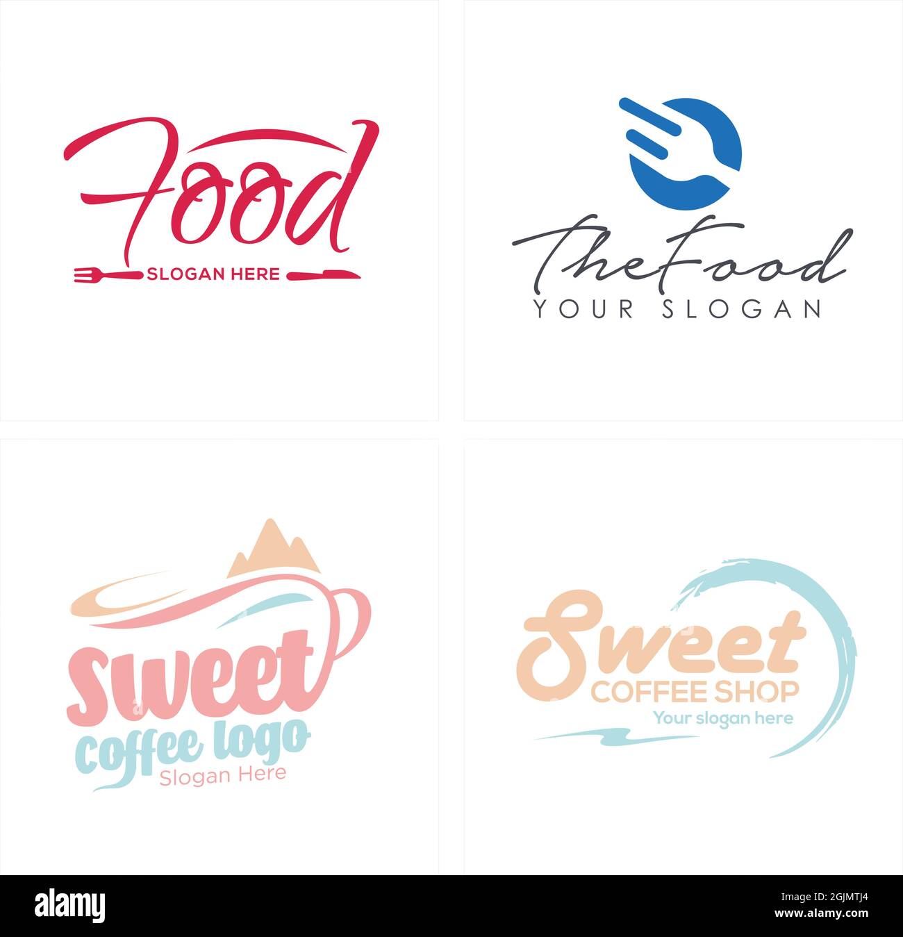 Food Mark Restaurant Coffee Shop Logo Design Stock Vektor