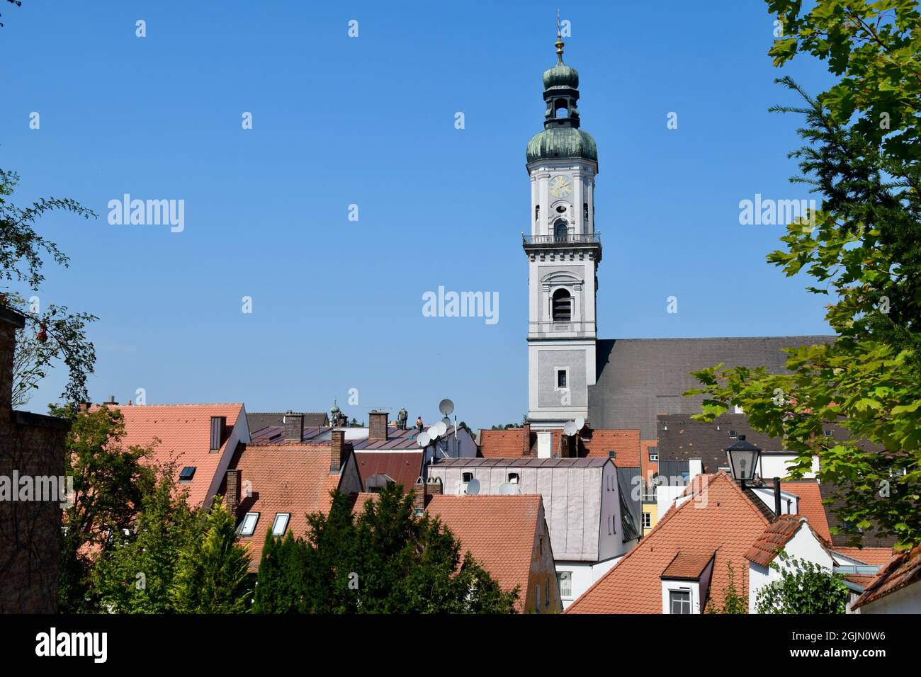 Blick auf die Sr.Georgskirche in freising, Bayern, Deutschland Stockfoto