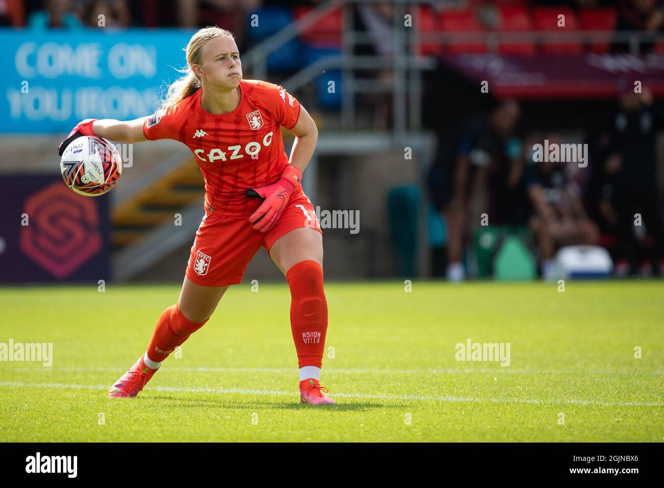 London, Großbritannien. September 2021. Aston Villa Torhüterin Hannah Hampton. Barclays FA Women's Super League West Ham vs. Aston Villa. Kredit: Liam Asman/Alamy Live Nachrichten Stockfoto