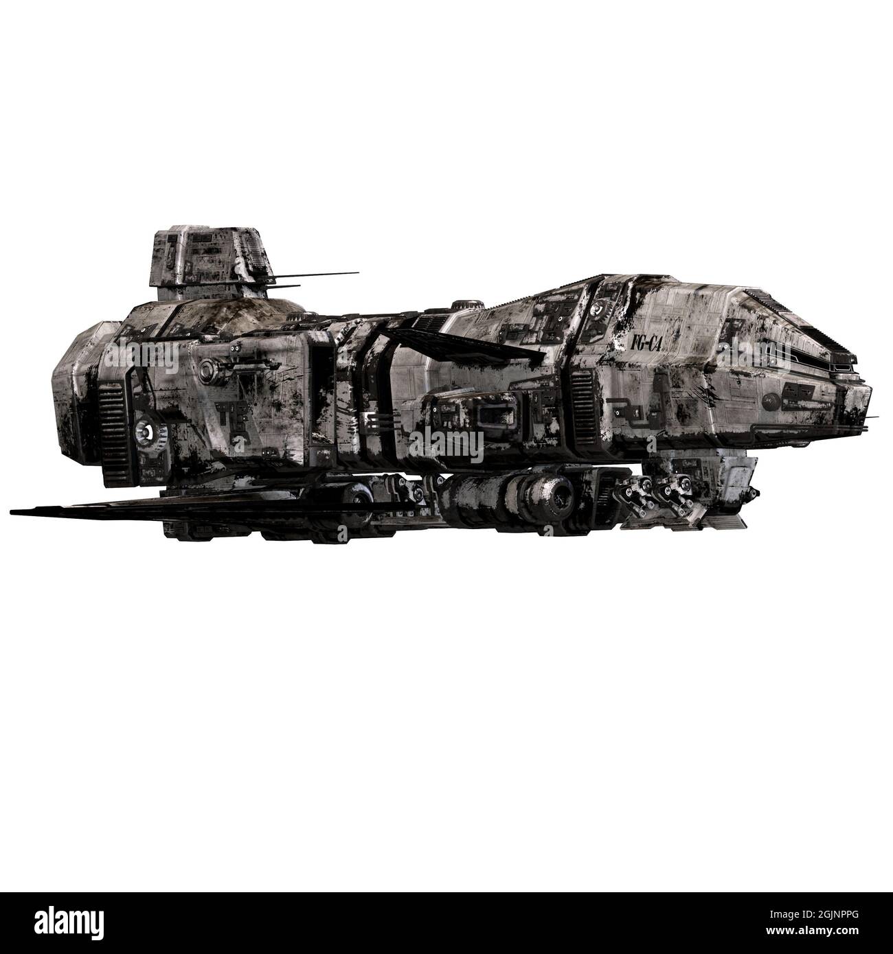 3D-Illustration eines fremden Raumschiffs Stockfoto