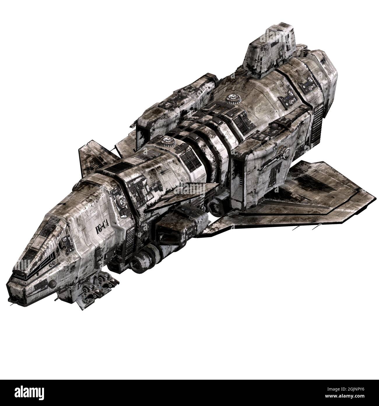 3D-Illustration eines fremden Raumschiffs Stockfoto