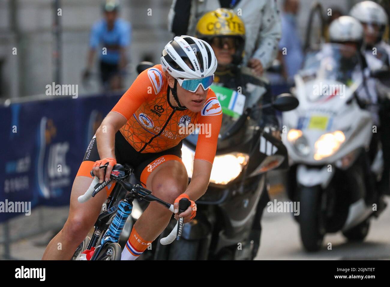Trient, Italien, 11. September 2021, Ellen VAN DIJK (NED) während der UEC Road European Championships - Elite Women Road Race - Street Cycling Stockfoto