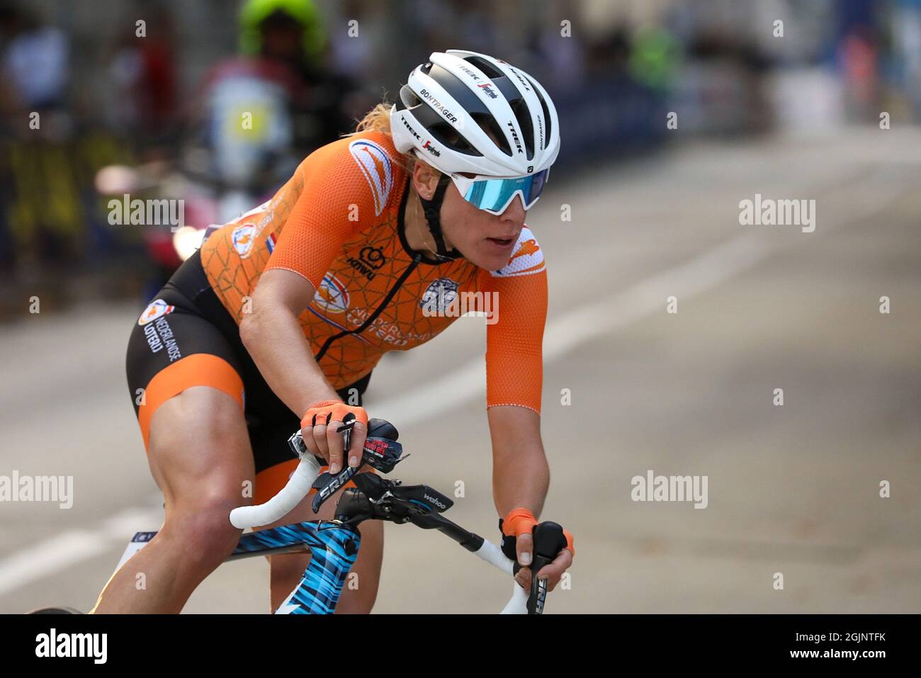 Trient, Italien, 11. September 2021, Ellen VAN DIJK (NED) während der UEC Road European Championships - Elite Women Road Race - Street Cycling Stockfoto