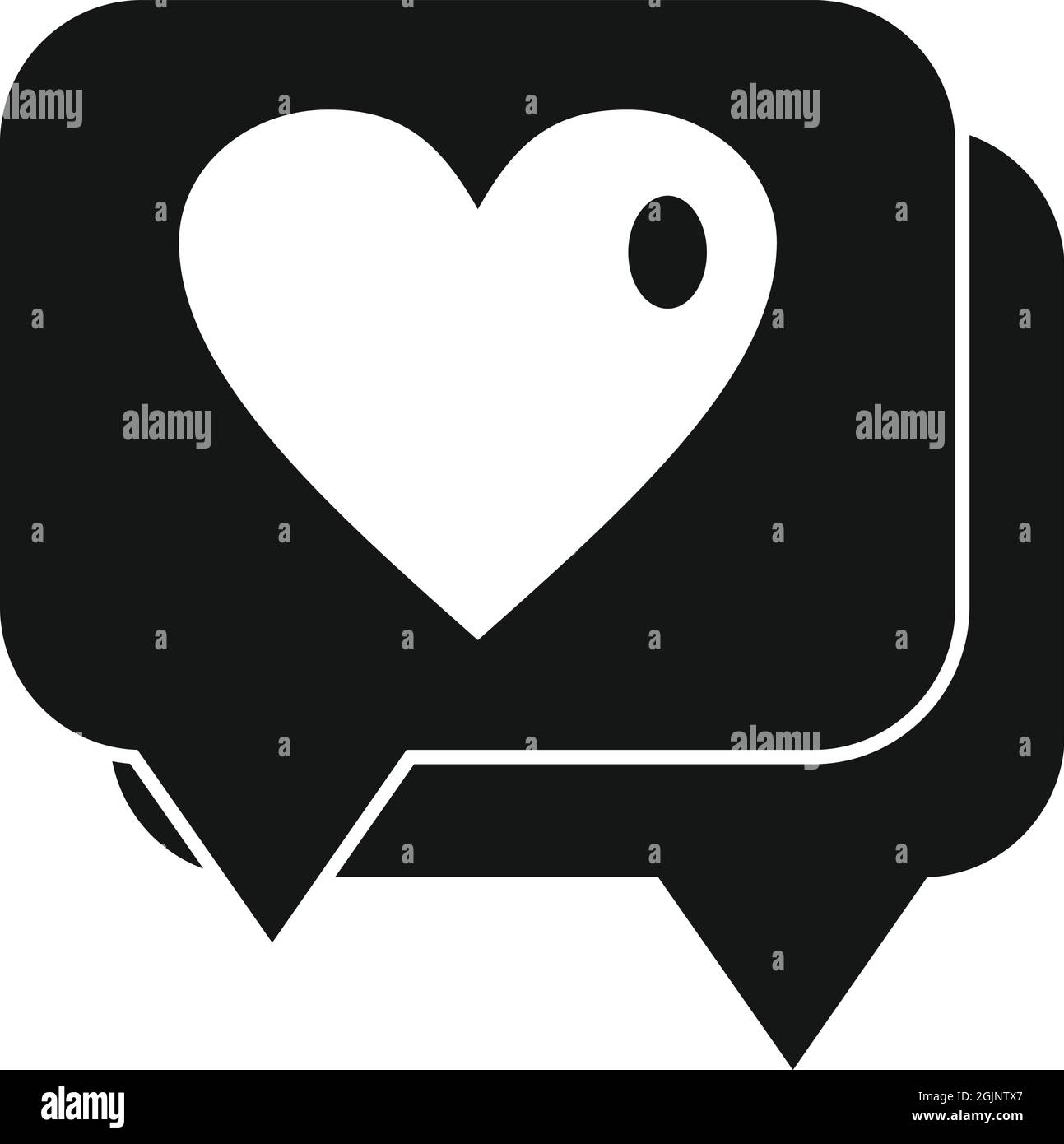 Vertrauen Liebe Chat-Symbol einfache Vektor. Herzübereinkommen Stock Vektor