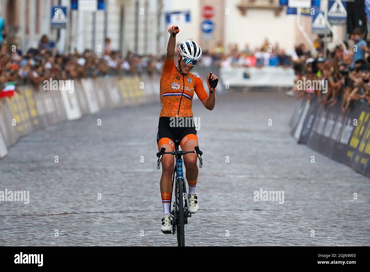 Trient, Italien, 11. September 2021, Ellen VAN DIJK (NED) während der UEC Road European Championships - Elite Women Road Race - Street Cycling Stockfoto