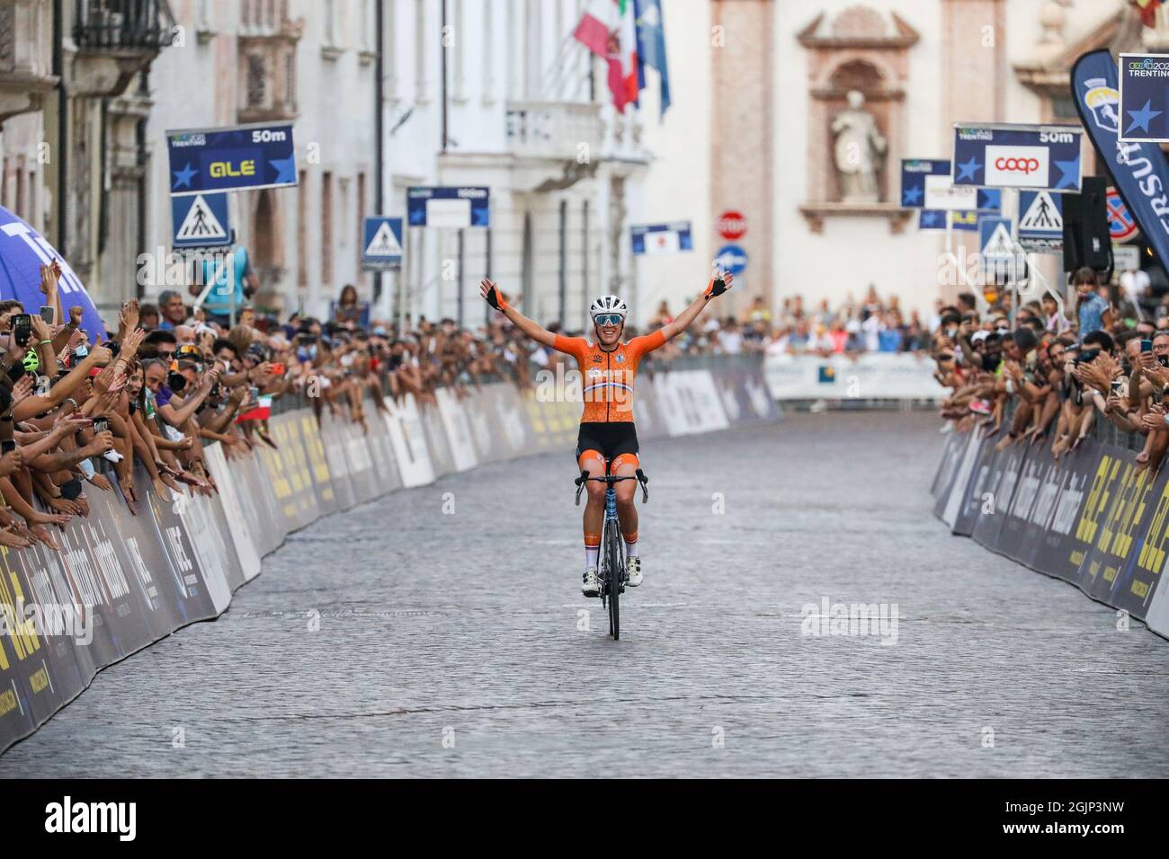 Trento, Trient, Italien, 11. September 2021, Ellen VAN DIJK (NED) während der UEC Road European Championships - Elite Women Road Race - Street Cycling Stockfoto