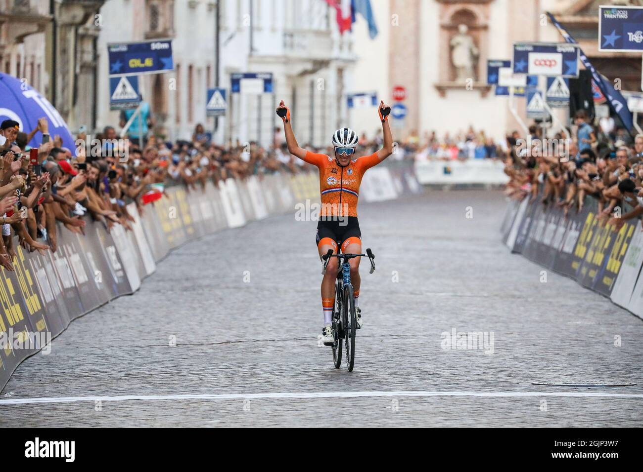 Trento, Trient, Italien, 11. September 2021, Ellen VAN DIJK (NED) während der UEC Road European Championships - Elite Women Road Race - Street Cycling Stockfoto