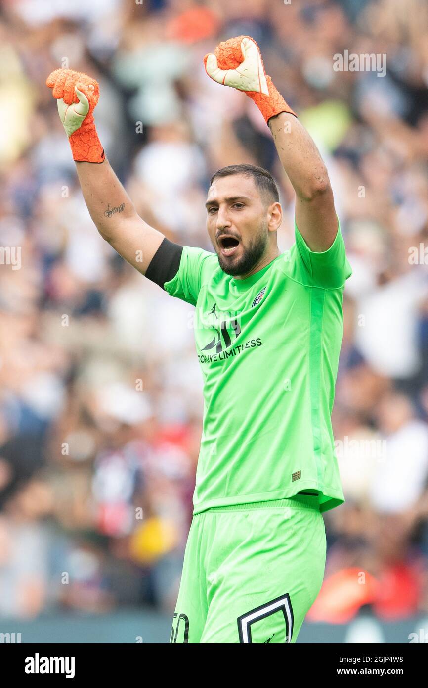 Gianluigi Donnarumma von Paris Saint-Germain in Aktion während des Ligue 1Uber Eats-Spiels zwischen Paris Saint Germain und Clermont im Parc des Princes am 11. September 2021 in Paris, Frankreich. Foto von David Niviere/ABACAPRESS.COM Stockfoto
