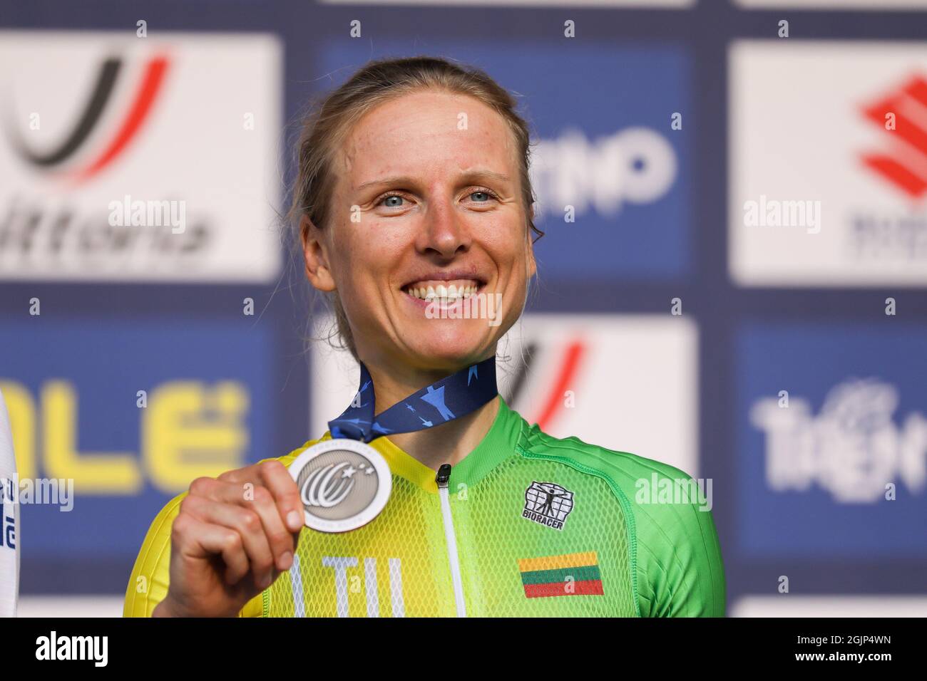 Trento, Trient, Italien, 11. September 2021, Rasa LELEIVYTE (LTU) während der UEC Road European Championships - Elite Women Road Race - Street Cycling Stockfoto