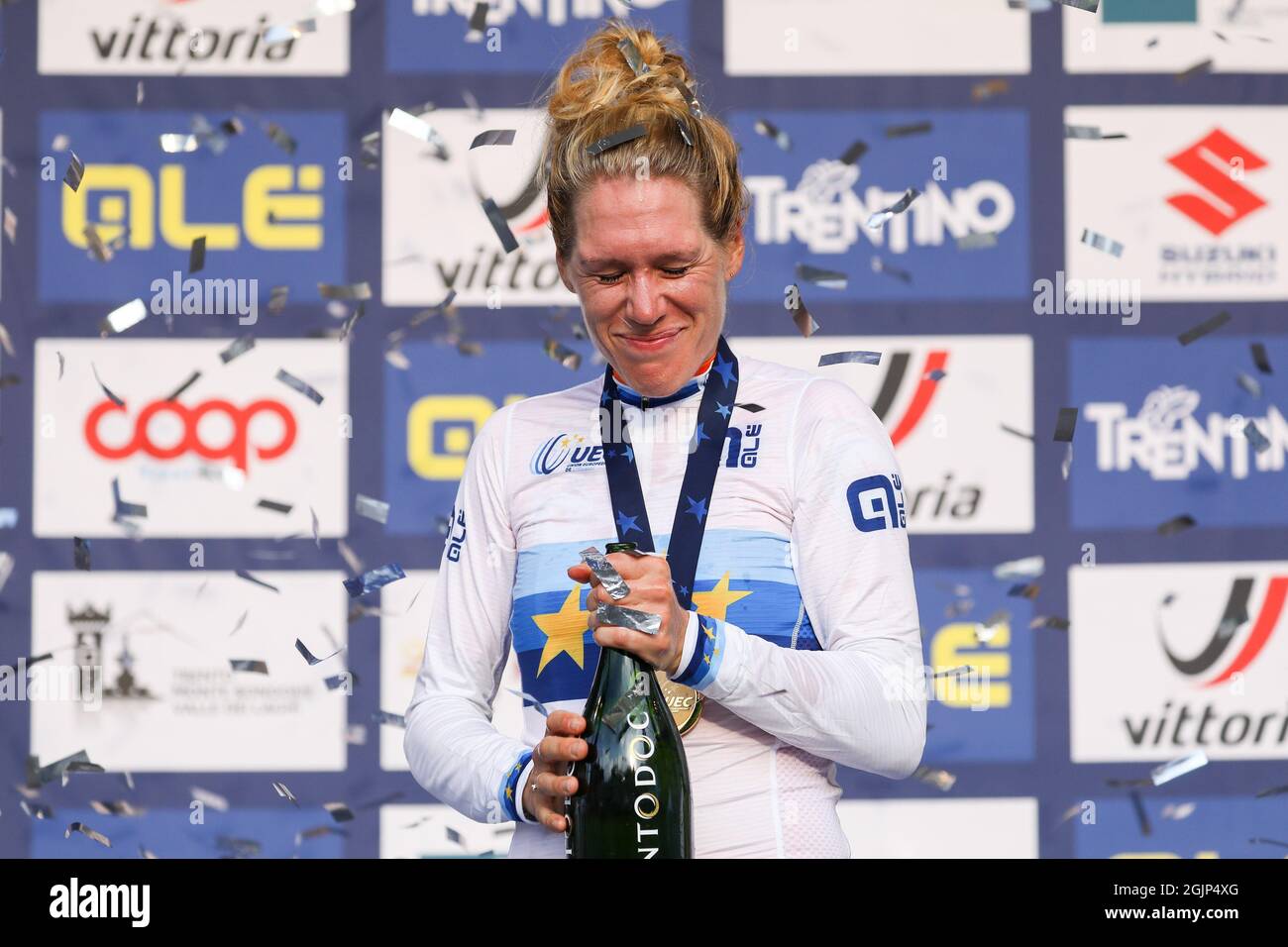 Trento, Trient, Italien, 11. September 2021, Ellen VAN DIJK (NED) während der UEC Road European Championships - Elite Women Road Race - Street Cycling Stockfoto