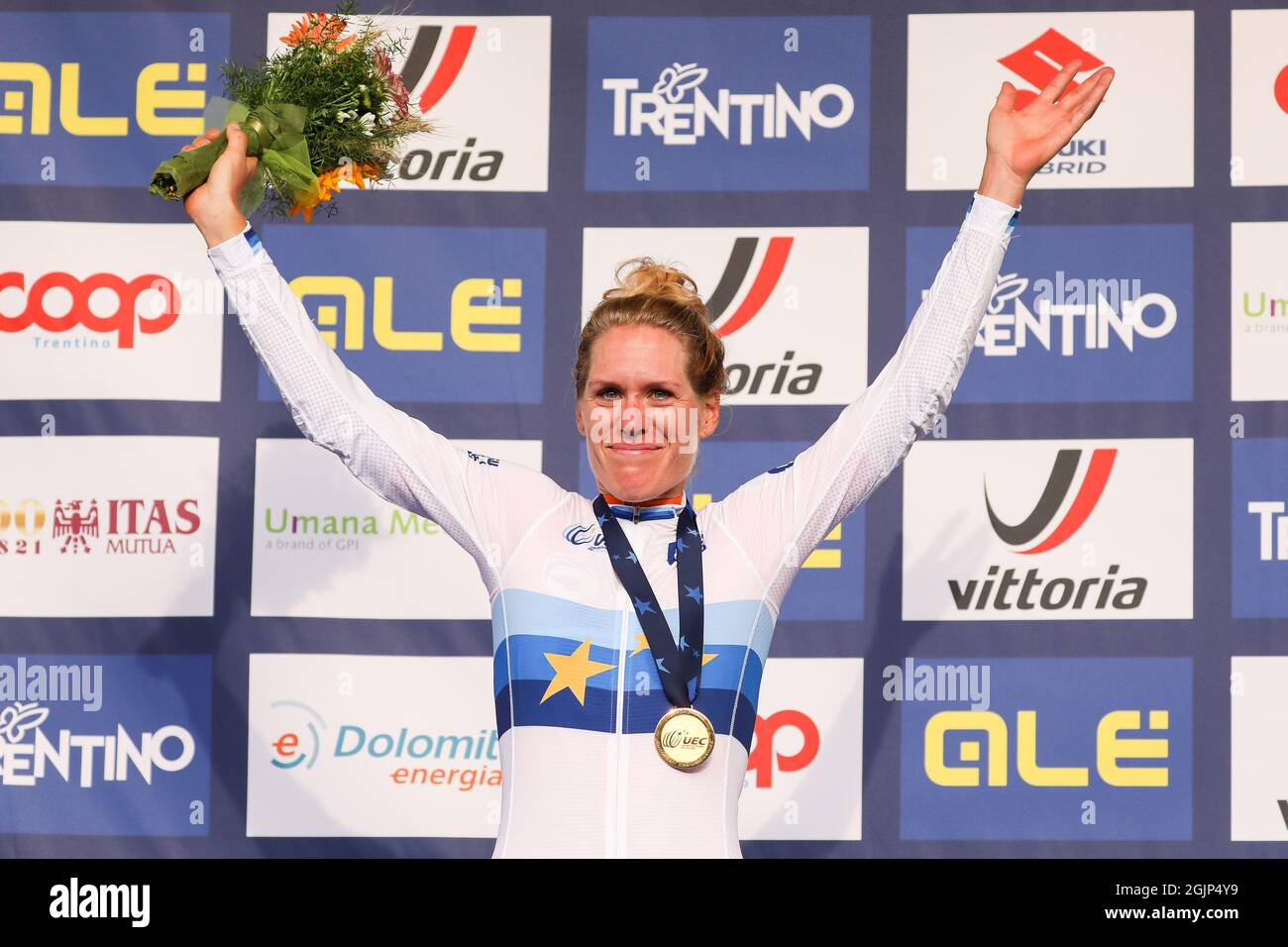 Trento, Trient, Italien, 11. September 2021, Ellen VAN DIJK (NED) während der UEC Road European Championships - Elite Women Road Race - Street Cycling Stockfoto