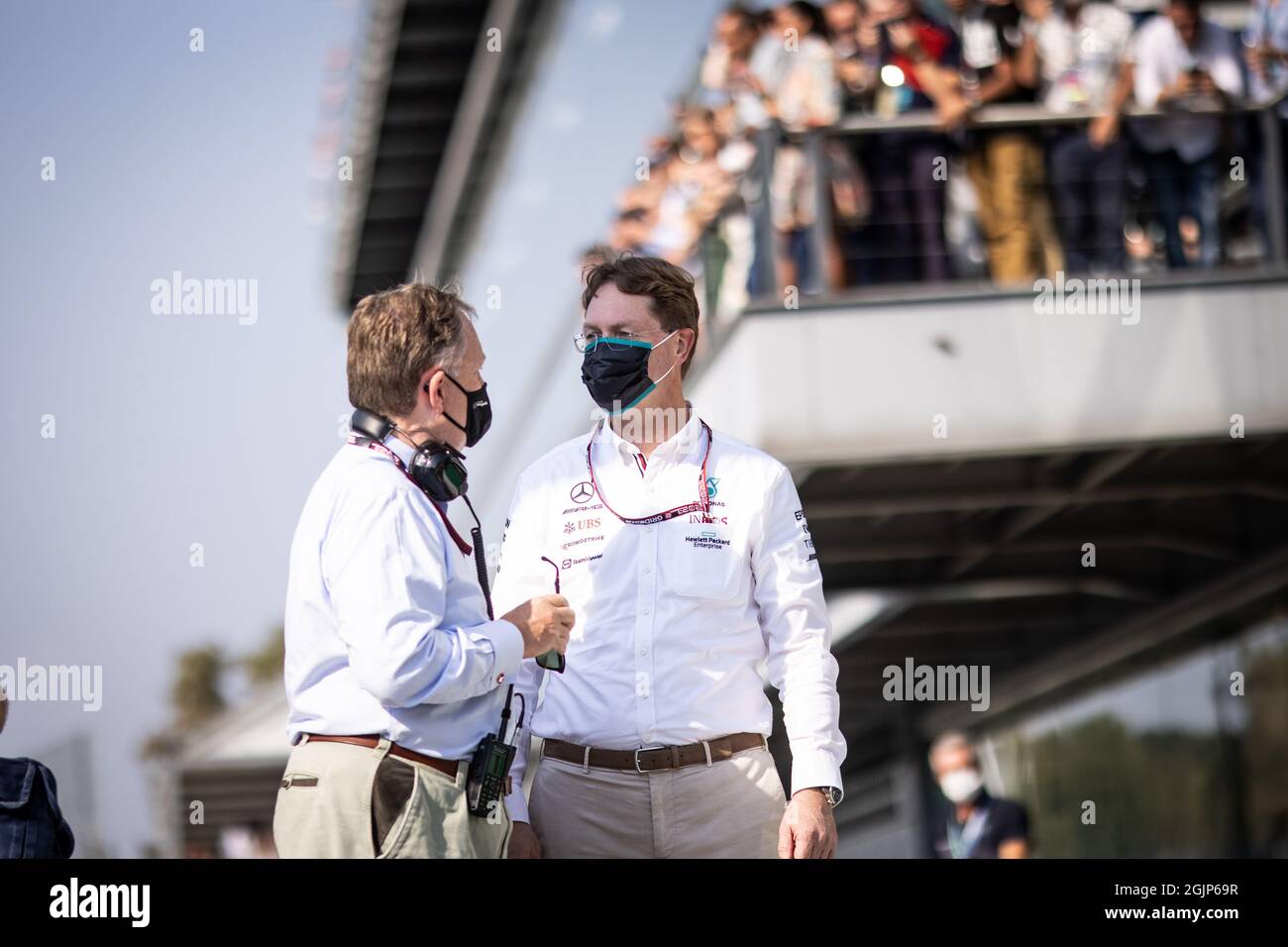 Monza, Italien. September 2021. Ola Kallenius (SWE) Daimler Vorsitzender des Vorstands und Leiter Mercedes-Benz. Großer Preis von Italien, Samstag, 11. September 2021. Monza Italien. Quelle: James Moy/Alamy Live News Stockfoto