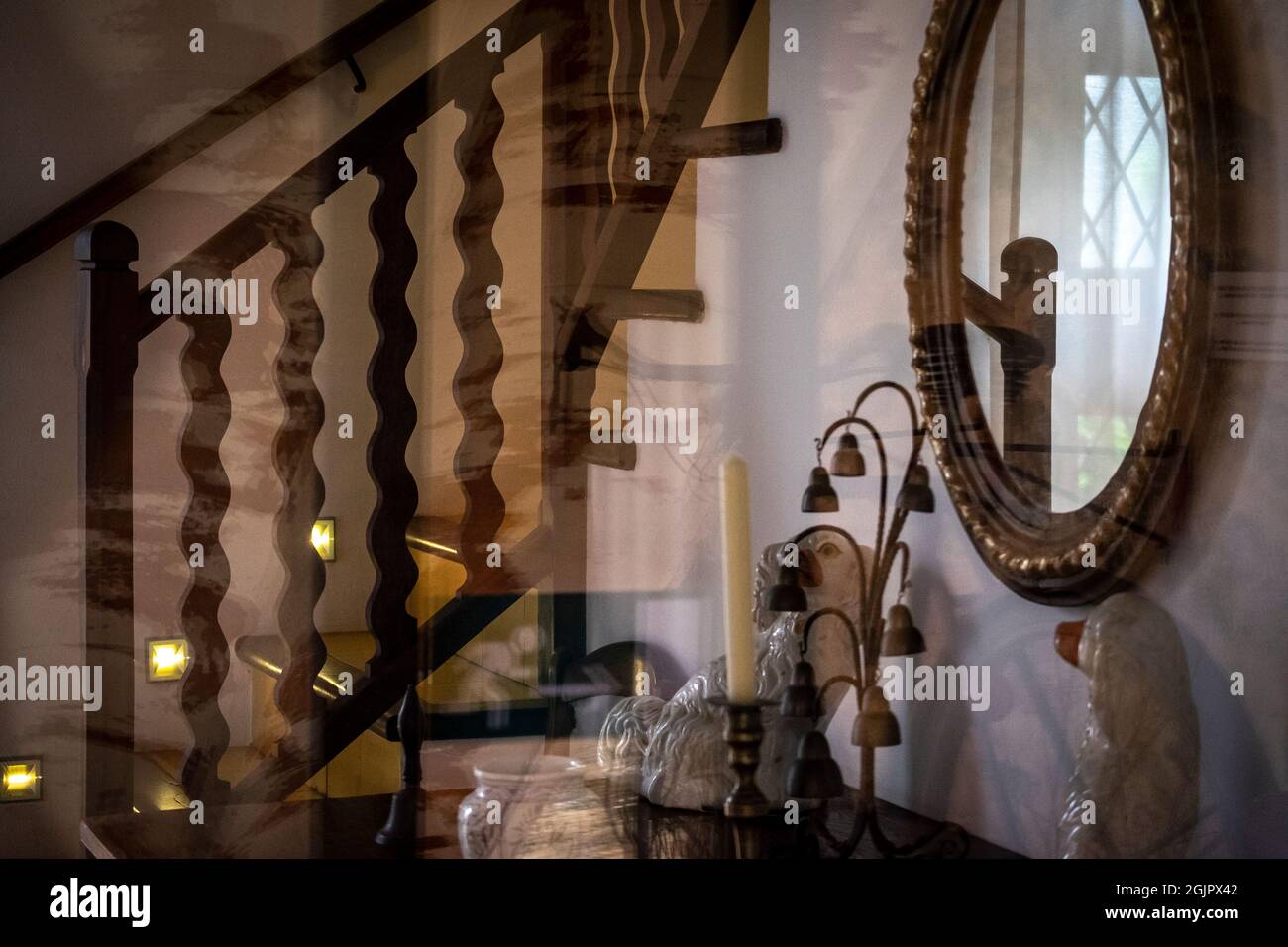 Interieur des Hauses des Schriftstellers Robert Graves in Deià, Mallorca, Spanien Stockfoto