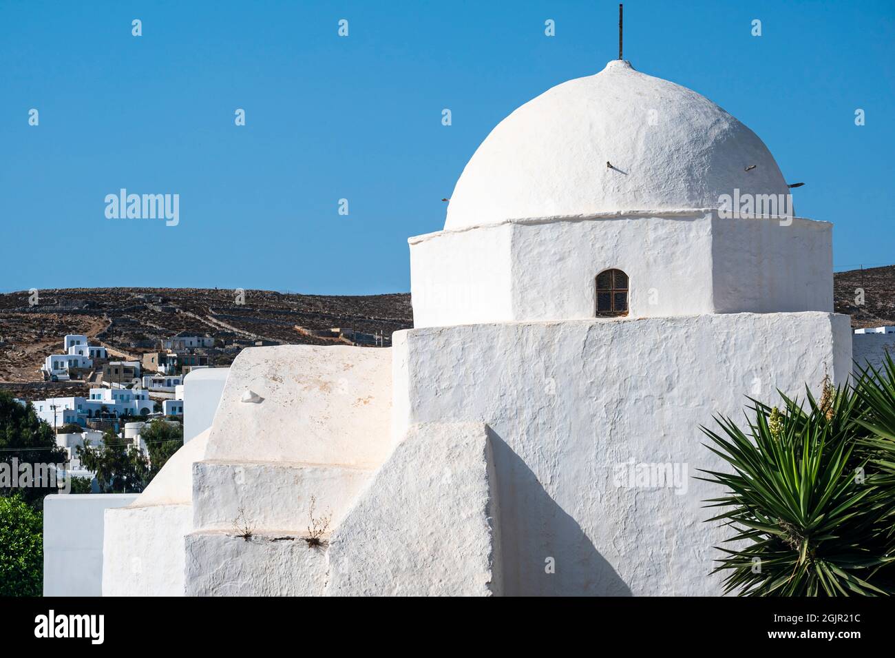 Griechische Kirche in Chora, Folegandros Stockfoto