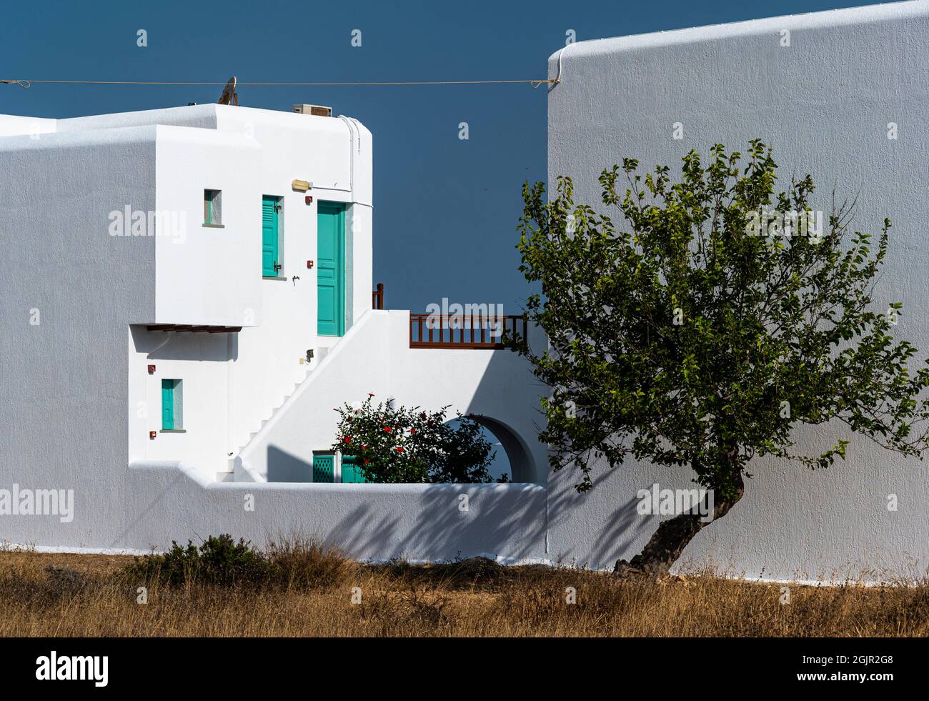 Unterkünfte oder Häuser in Chora, Folegandros, Griechenland Stockfoto