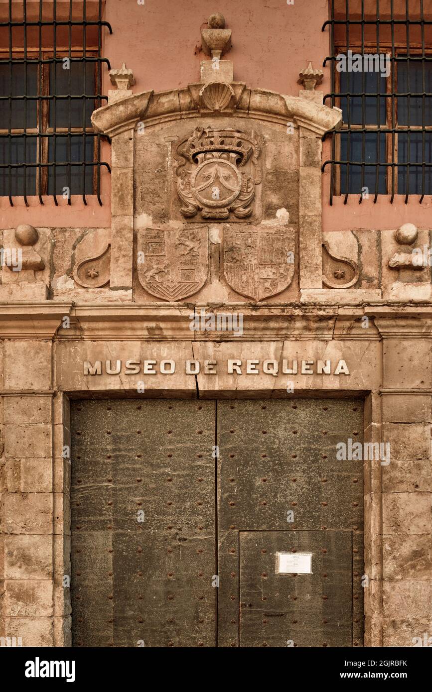 Stadtmuseum von Requena, Gemeinde der Provinz Valencia, in der Region Valencia. Bekannt als Valencia Castellana, Spanien, Europa Stockfoto