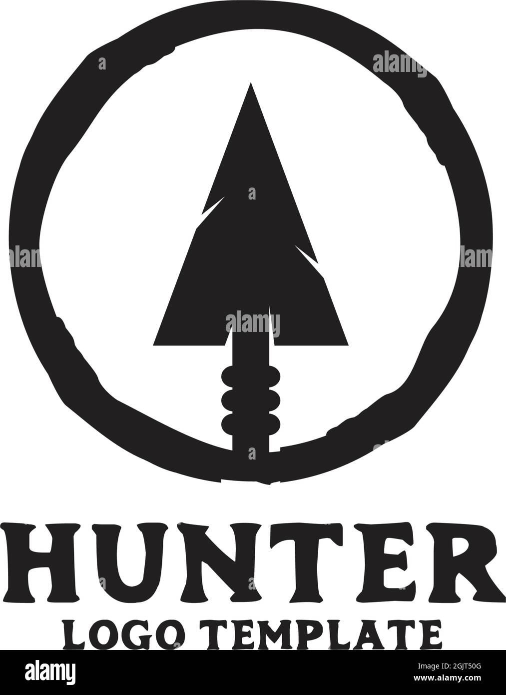 Hunter Logo Design Inspiration mit Pfeilkopf Icon Vorlage Stock Vektor