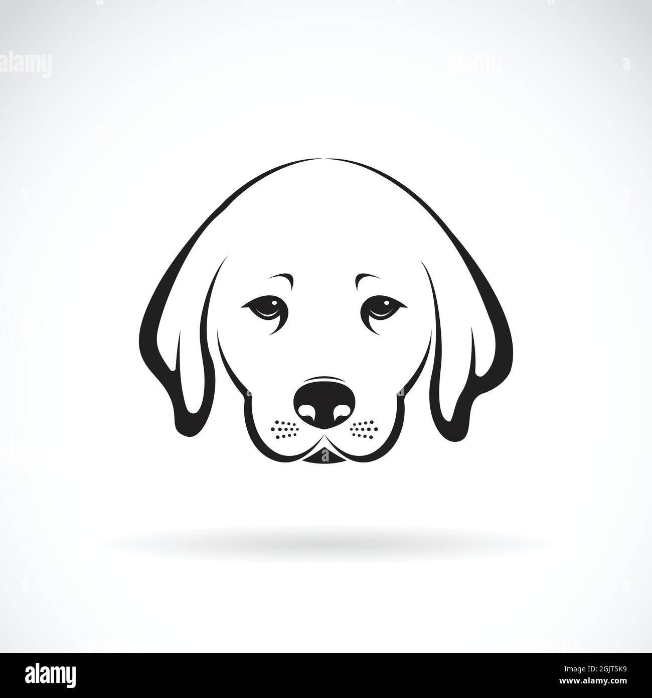 Vektor von Labrador Hundekopf auf weißem Hintergrund, Haustier. Tier. Leicht editierbare Vektorgrafik mit Ebenen. Stock Vektor