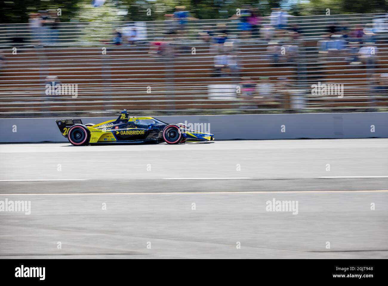 Portland, Oregon, USA. September 2021. COLTON HERTA (26) aus Valencia, Kanada, qualifiziert sich für den Grand Prix von Portland auf dem Portland International Raceway in Portland, Oregon. (Bild: © Brandon Carter Grindstone Media/ASP via ZUMA Press Wire) Stockfoto