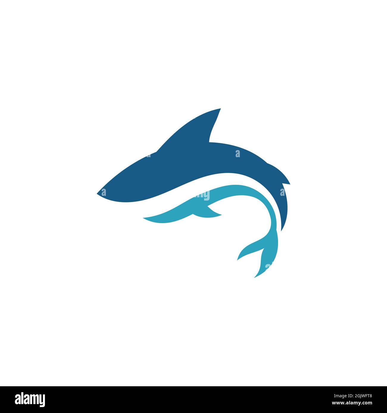 Shark Illustration Icon Design Vorlage Vektor Stockfoto