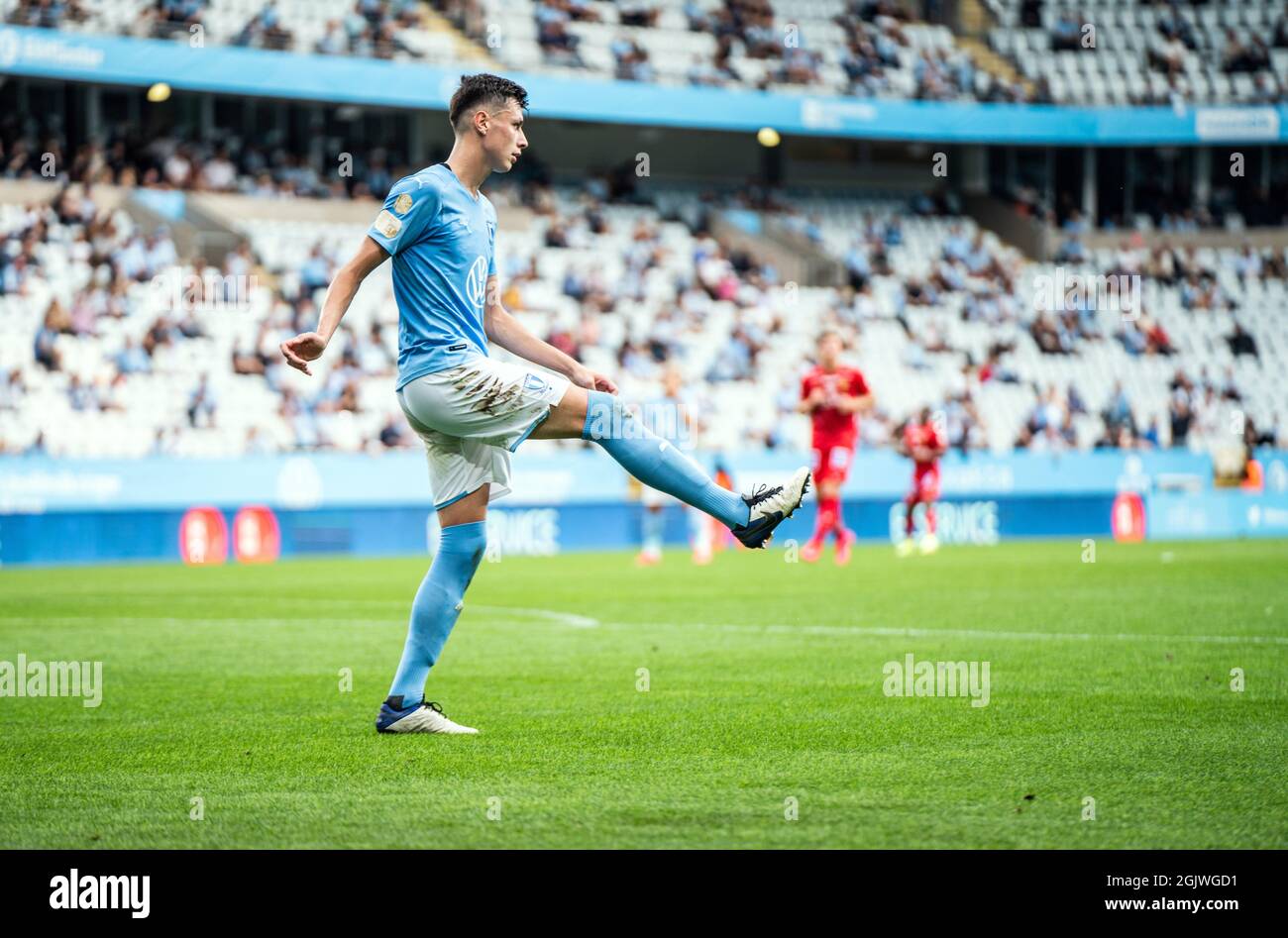 Malmoe, Schweden. September 2021. Anel Ahmedhodzic (15) von Malmoe FF während des Allsvenskan-Spiels zwischen Malmoe FF und IFK Norrkoping im Eleda Stadion in Malmoe. (Foto: Gonzales Photo/Alamy Live News Stockfoto