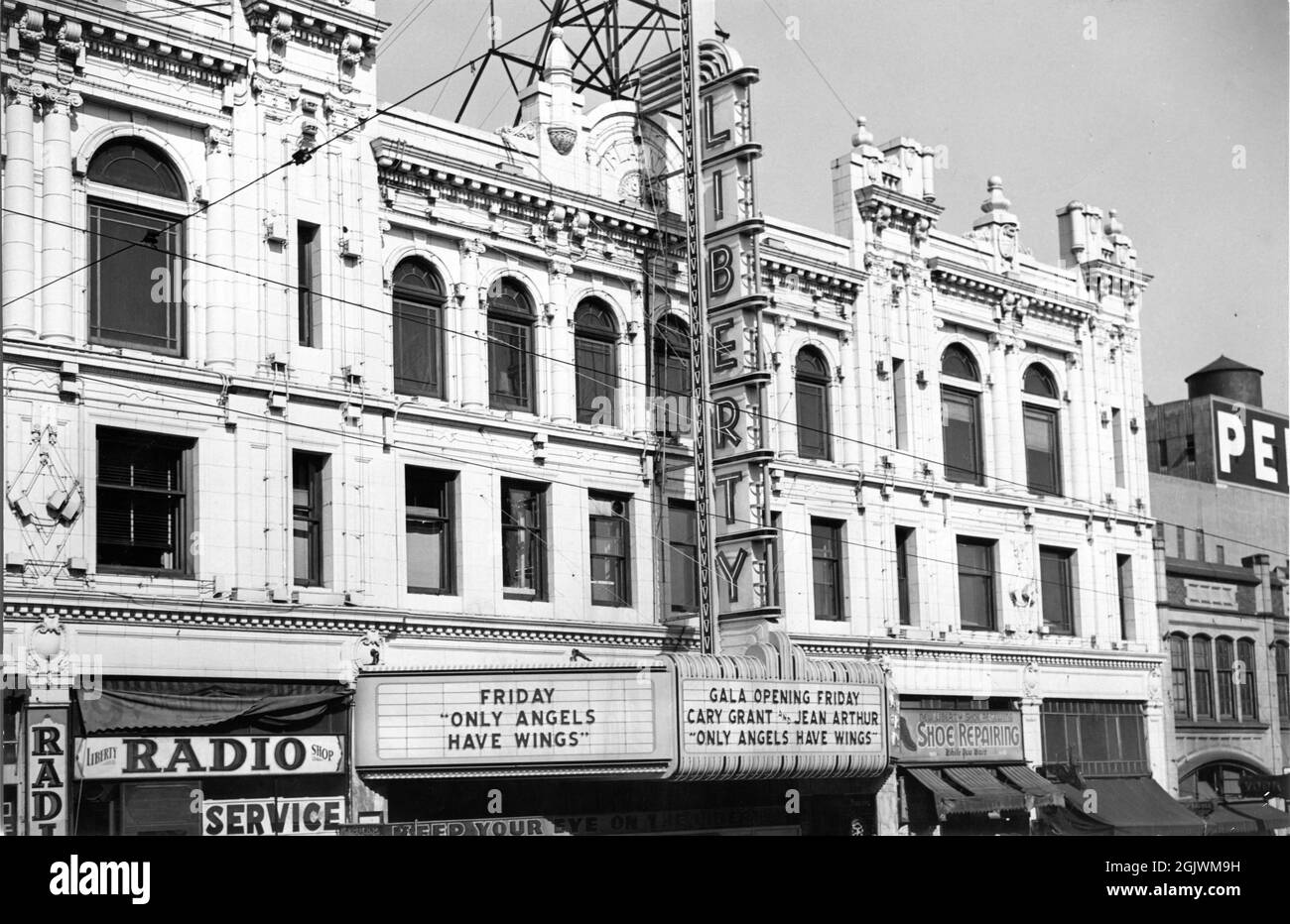 Neu renoviert und neu dekoriert Liberty Theatre in Seattle im pazifischen Nordwesten der USA Anfang Mai 1939 kurz vor seiner Wiedereröffnung mit einer Gala Opening von CARY GRANT und JEAN ARTHUR in ONLY ANGELS HAVE WINGS 1939 Regisseur HOWARD HAWKS Drehbuch Jules Furthman Columbia Picters Stockfoto