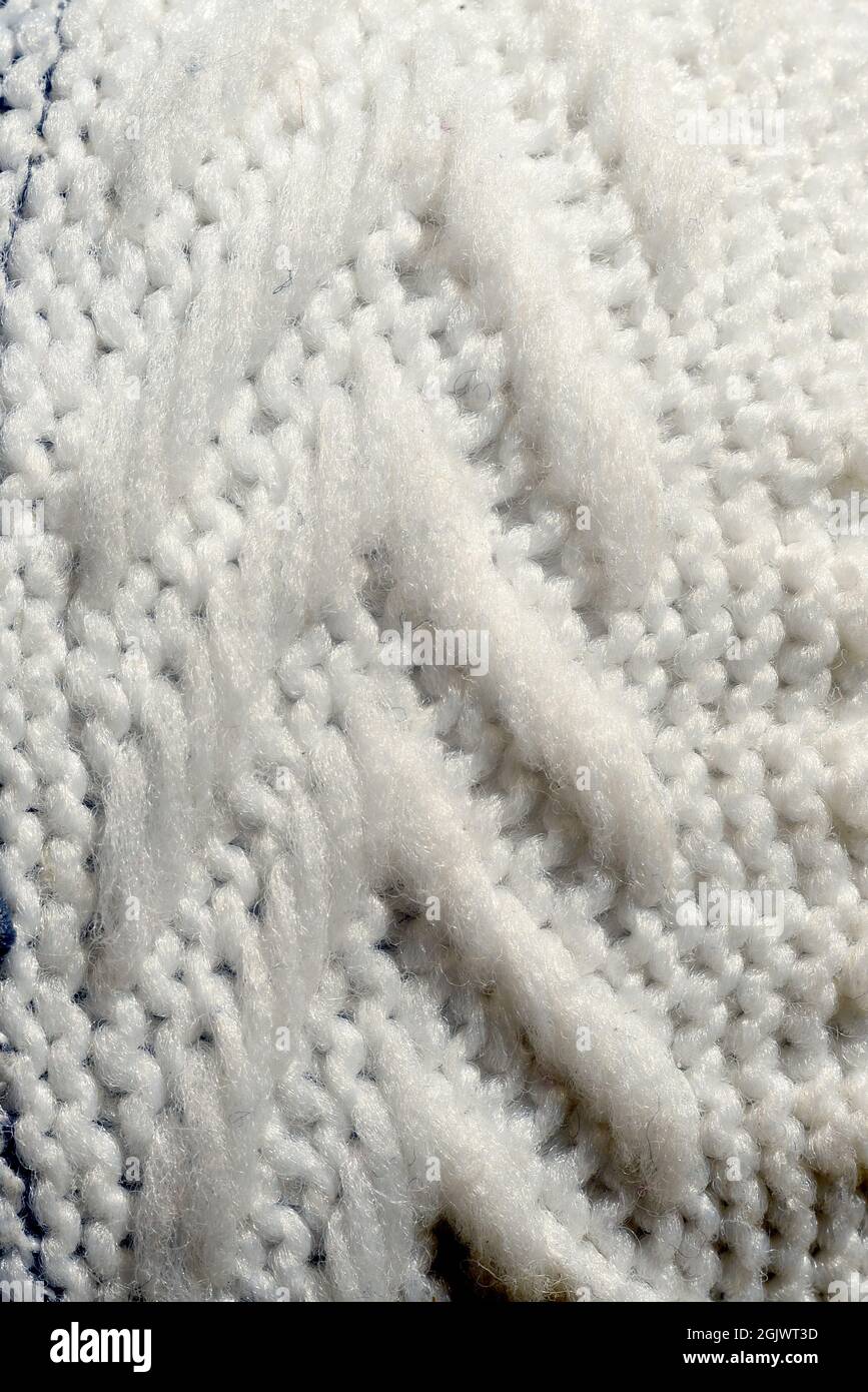 Weiß Stoff gewebt Textur Hintergrund. Stockfoto