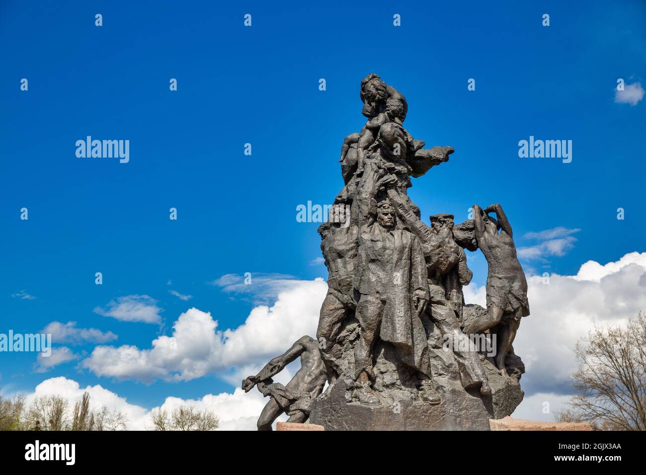 Denkmal für die Ermordeten in Babyn Jar, Kiew, Ukraine. Es ist ein Ort von Serienmassakern, die von den Nazis während des Zweiten Weltkriegs durchgeführt wurden. Monu Stockfoto