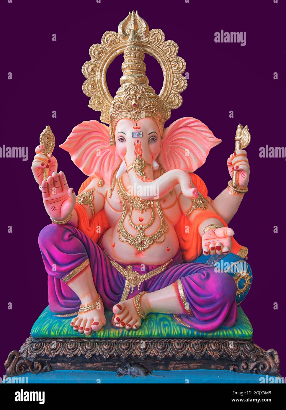 Farbenfroher Hindu-Gott Ganesha Idol Stockfoto