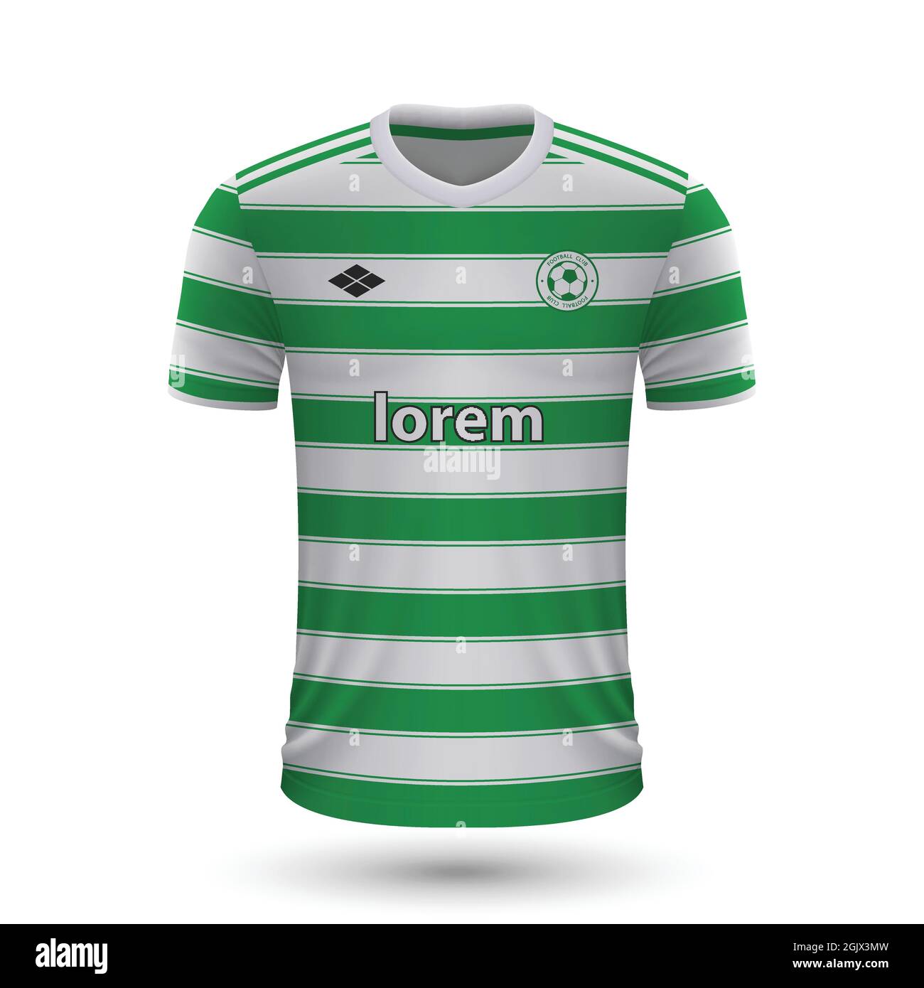 Realistisches Fußballtrikot Celtic 2022, Trikotvorlage für Fußballtrikot. Vektorgrafik Stock Vektor